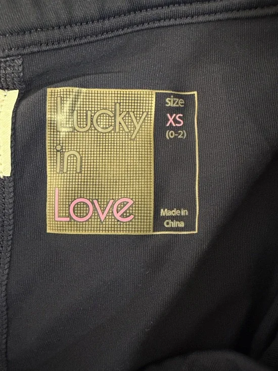 Lucky In Love Racer Rib Pleated Skirt- Navy, size XS - Picture 6 of 7